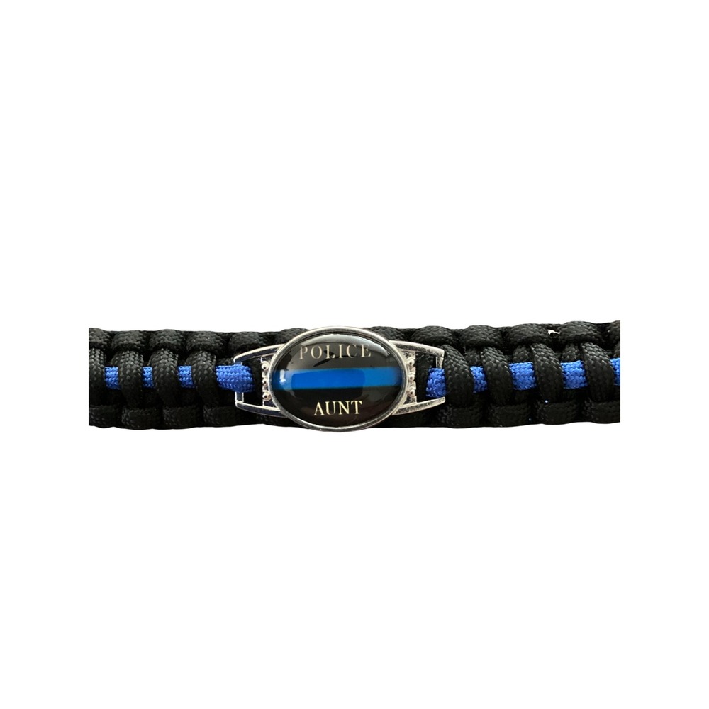 Police Aunt Thin Blue Line Paracord Bracelet Blue Line Law Enforcement Support